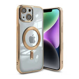 iPhone 13 Cover Glitter Transparent MagSafe Guld