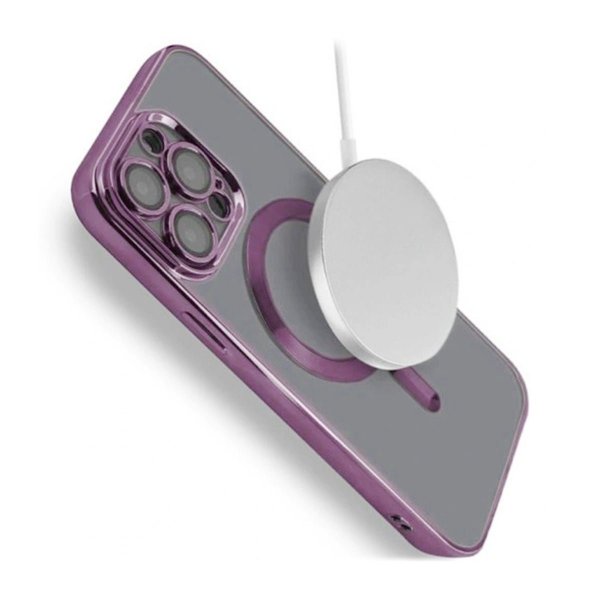 iPhone 13 Pro Cover Glitter Gennemsigtig MagSafe Lilla