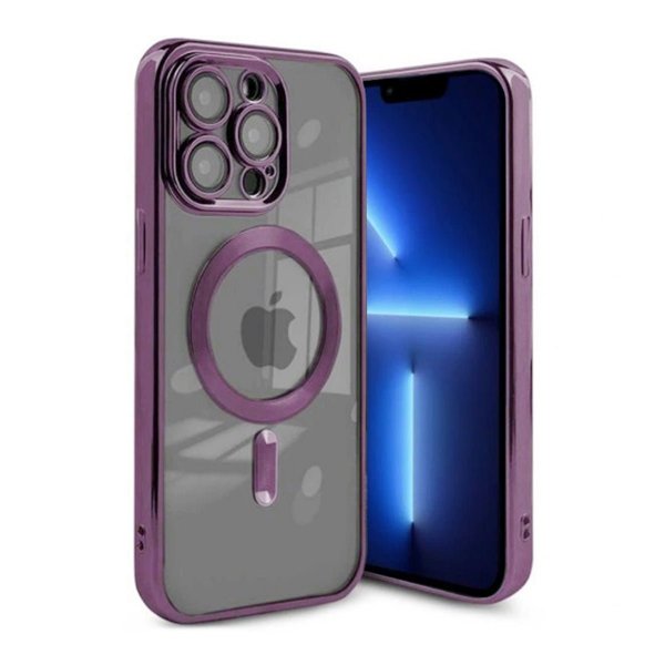 iPhone 13 Pro Cover Glitter Gennemsigtig MagSafe Lilla