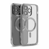 iPhone 13 Pro Max Cover Glitter Transparent MagSafe Silver