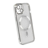 iPhone 13 Cover Glitter Transparent MagSafe Sølv