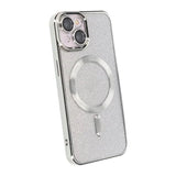 iPhone 13 Cover Glitter Transparent MagSafe Sølv