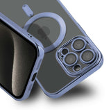 iPhone 14 Pro Max Cover Glitter Transparent MagSafe Blå