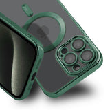 iPhone 15 Pro Max Cover Glitter Transparent MagSafe Grøn