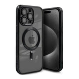 iPhone 15 Pro Max Cover Glimmer Gennemsigtig MagSafe Sort