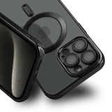 iPhone 15 Pro Max Cover Glimmer Gennemsigtig MagSafe Sort
