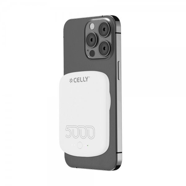 Celly Magnetisk Powerbank 5000 mAh 10W MagSafe Hvid