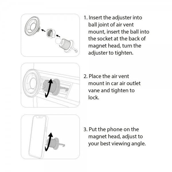 Mobile Origin MagSafe Bilholder Luftventilkonsol