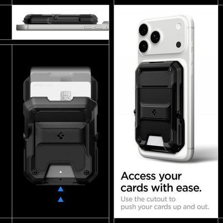 Spigen MagSafe Kortholder Tough Armor Pro MagFit Sort