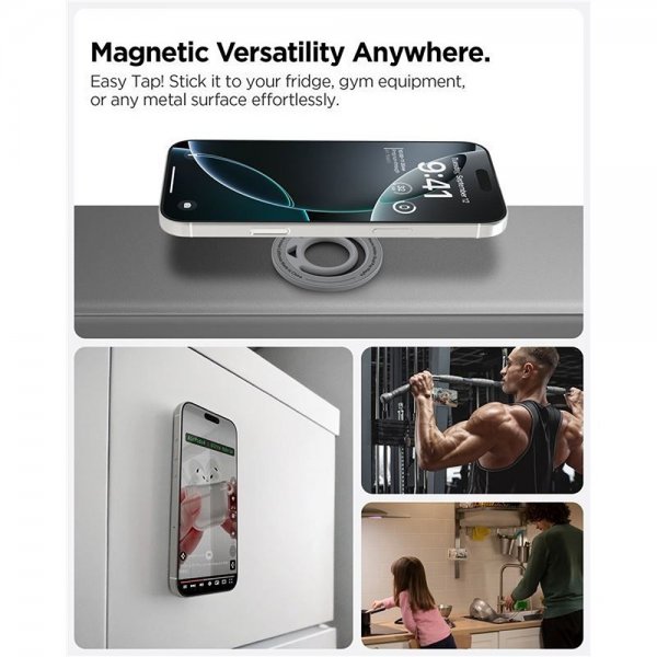 Spigen MagSafe Mobilholder Dual Pop Grå
