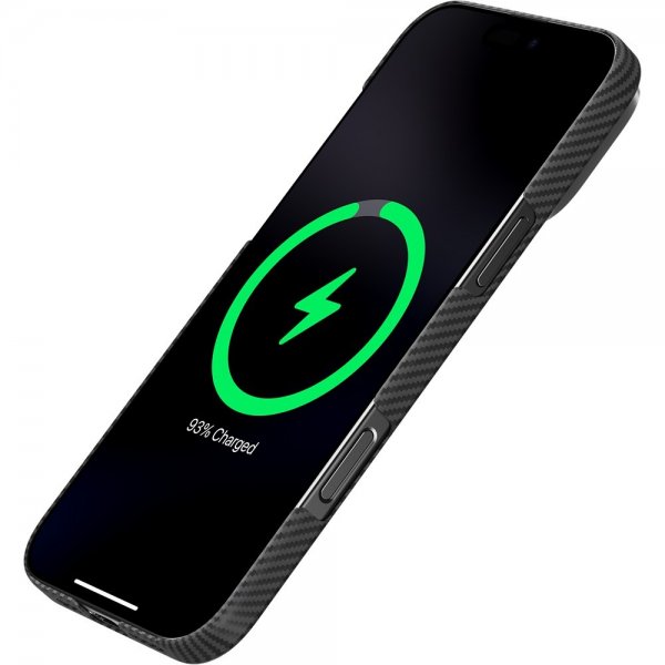 Pitaka MagSafe Powerbank Aramid Fiber 5000 mAh Sort/Grå Twill