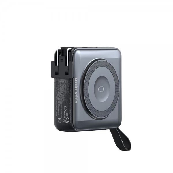 Mobile Origin MagSafe-powerbank/Rejseoplader Indbyggede kabler/Apple Watch-opladning Sort