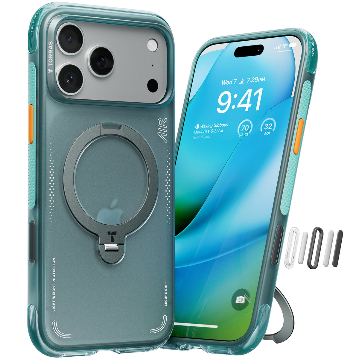 Torras iPhone 17 Pro Cover Ostand Q3 Air Glacier Sprint