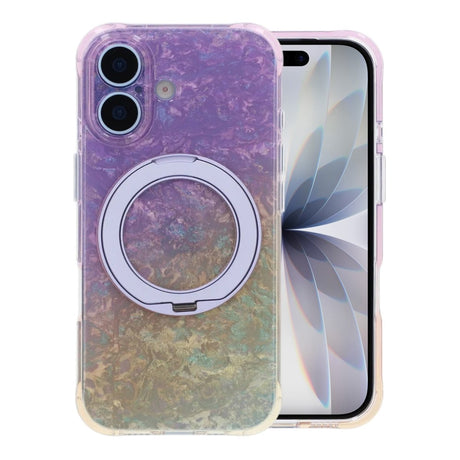 iPhone 17 Cover med marmoreret MagSafe-stativ Lilla