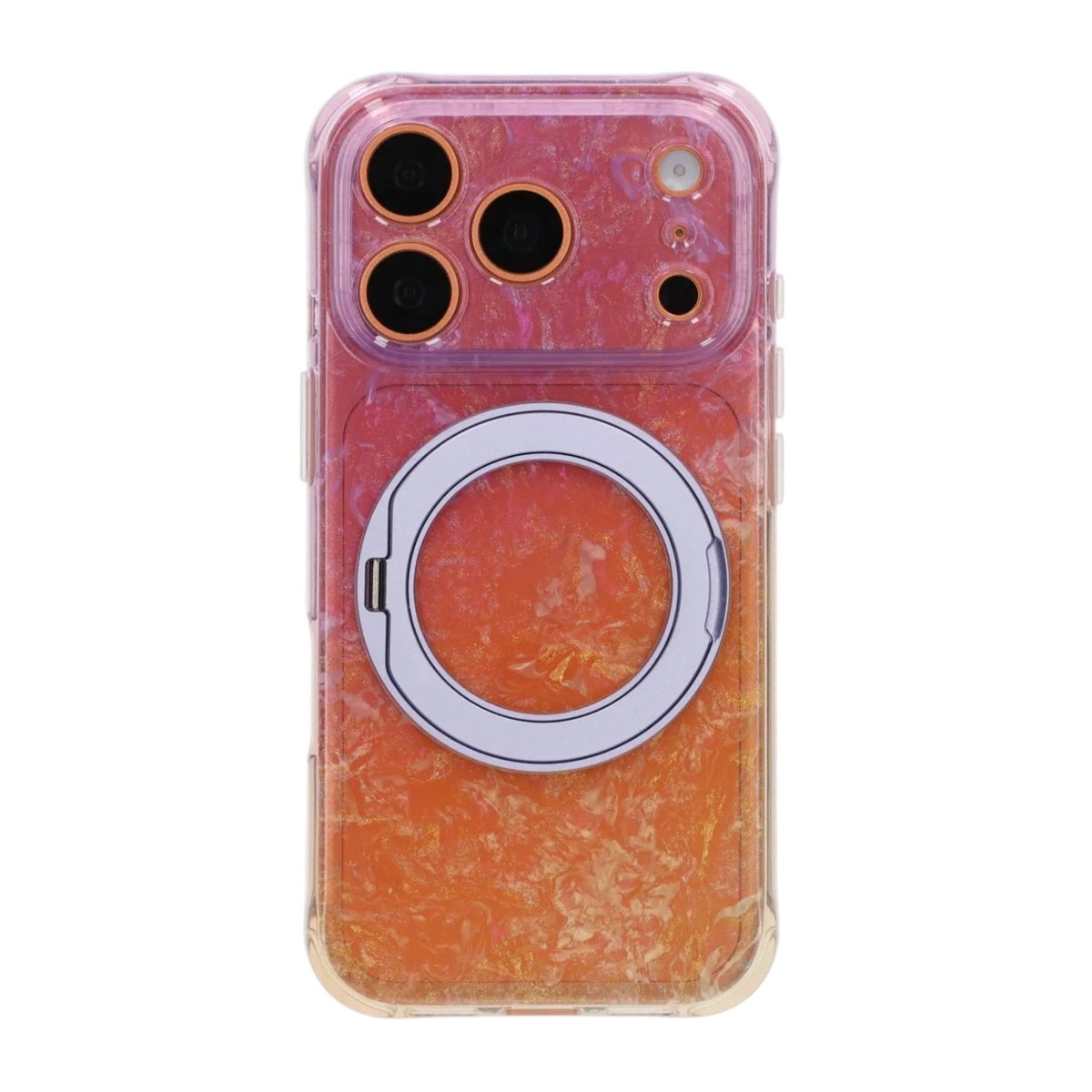 iPhone 17 Pro Max/iPhone 18 Pro Max Cover Marmoreret MagSafe-stativ Lilla