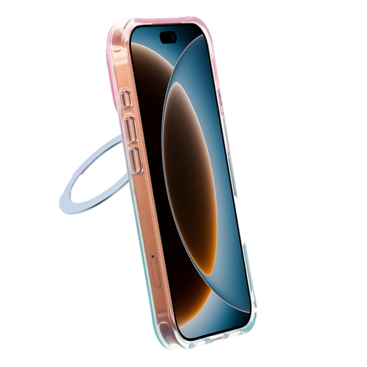 iPhone 17 Pro/iPhone 18 Pro Cover Marmoreret MagSafe-stativ Blå