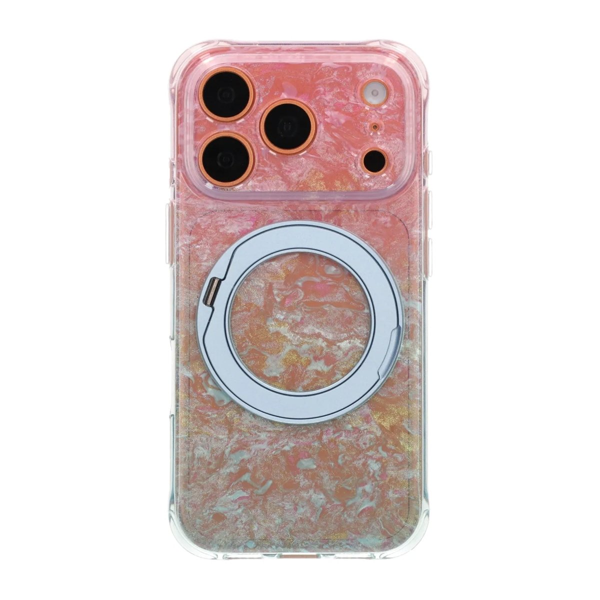 iPhone 17 Pro/iPhone 18 Pro Cover Marmoreret MagSafe-stativ Blå