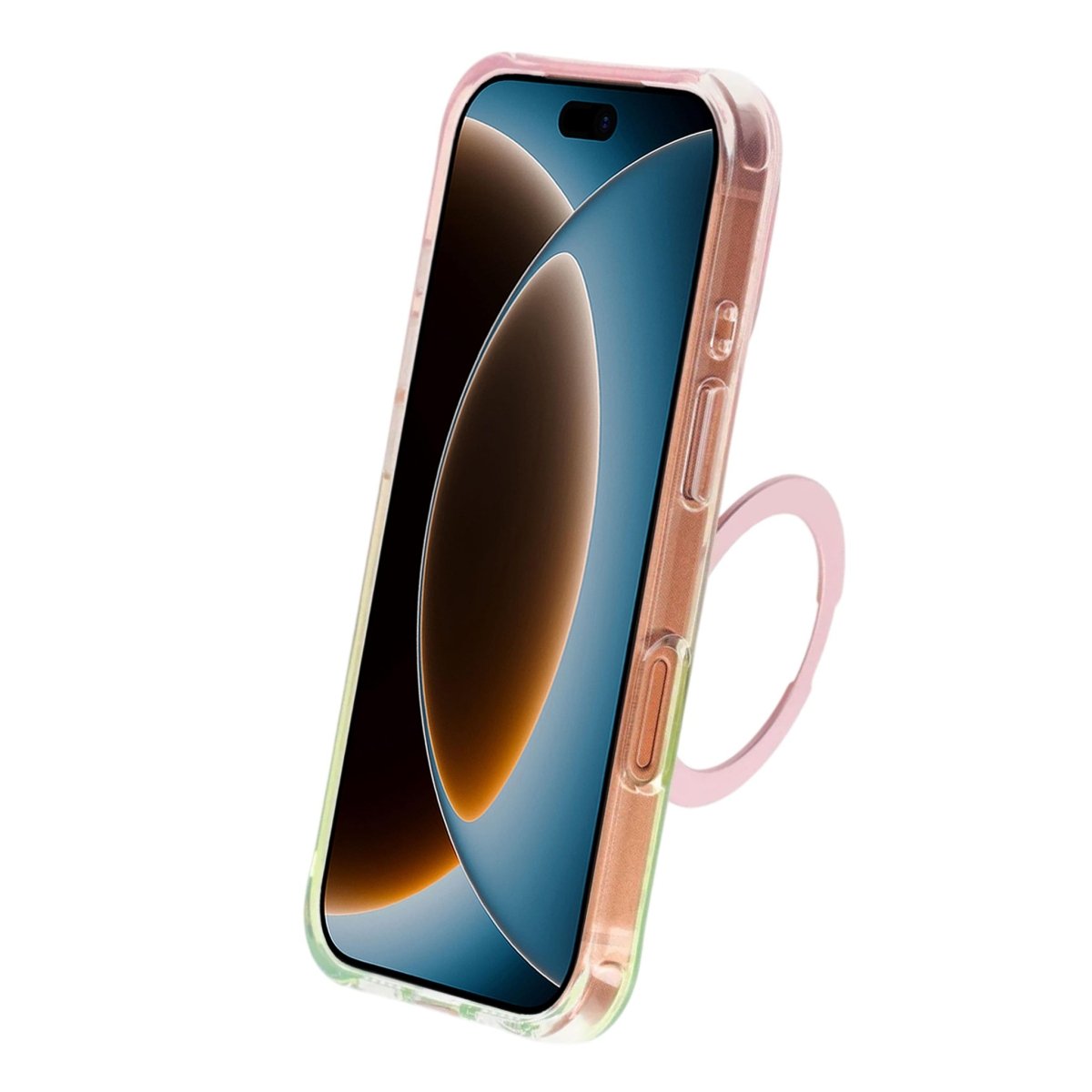 iPhone 17 Pro/iPhone 18 Pro Cover Marmoreret MagSafe-stativ Lyserød