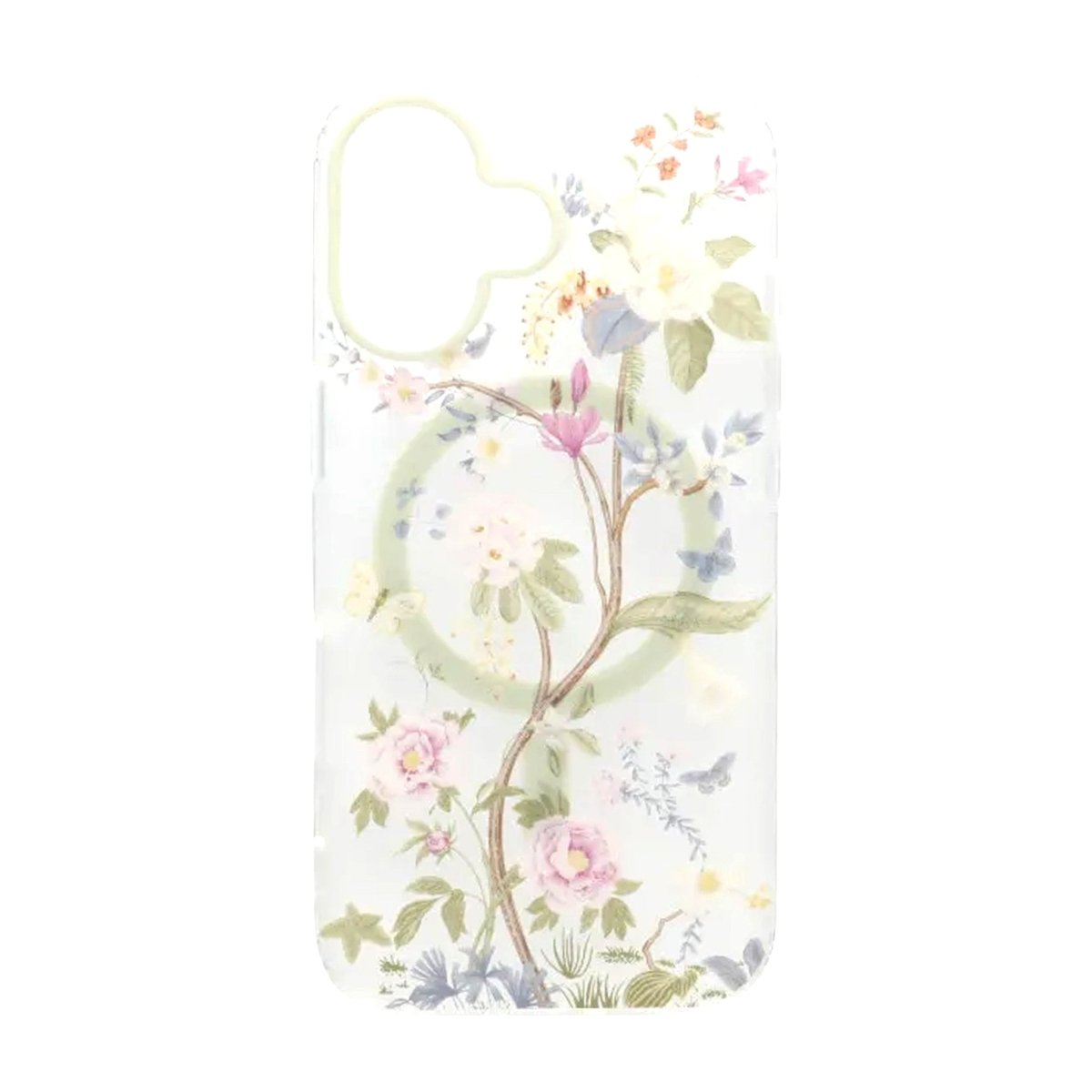 iPhone 17 Cover med blomstermønster og mat finish samt MagSafe Beige