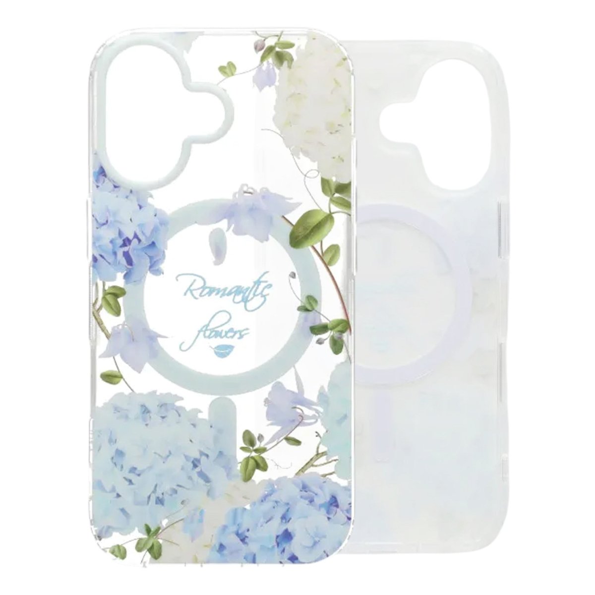 iPhone 17 Cover med blomstermønster og mat finish samt MagSafe Blå