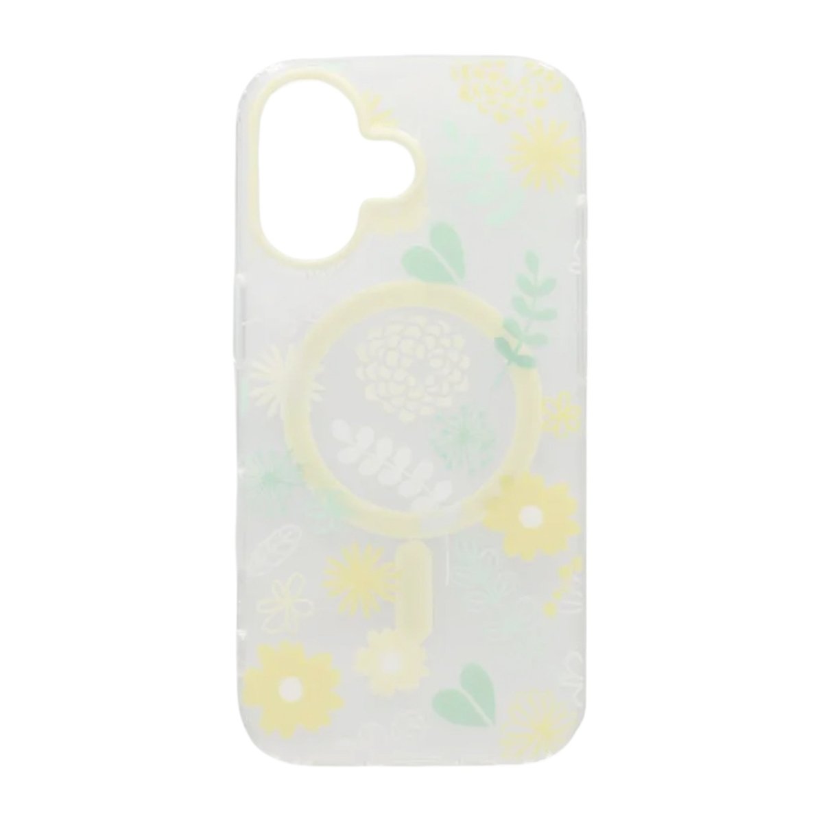 iPhone 17 Cover med blomstermønster og mat finish samt MagSafe Gul