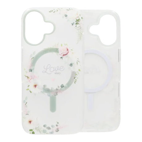 iPhone 17 Cover med blomstermønster og mat finish samt MagSafe Love Story