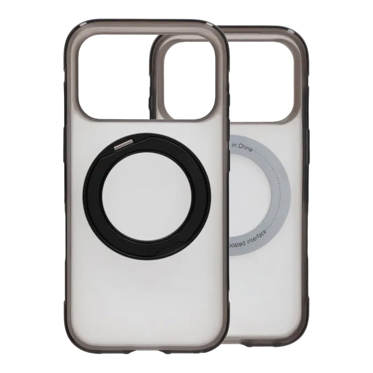 iPhone 17 Pro/iPhone 18 Pro Cover med mat ringstativ og MagSafe Sort