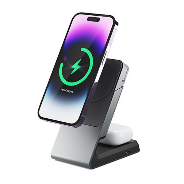 ALOGIC Matrix 2-i-1 Universal Magnetisk Opladningsdock MagSafe Sort