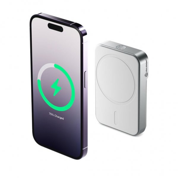 ALOGIC Matrix Universal Magnetisk Powerbank 5000mAh MagSafe Hvid