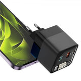 Mobile Origin Oplader med Display GaN 65W indbygget USB-C Kabel