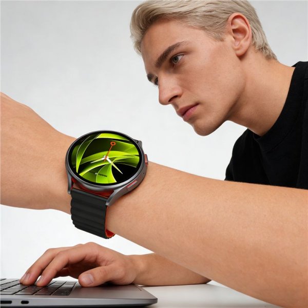 Mobile Origin Samsung Galaxy Watch 20mm Armbånd Easy Strap Sort Orange