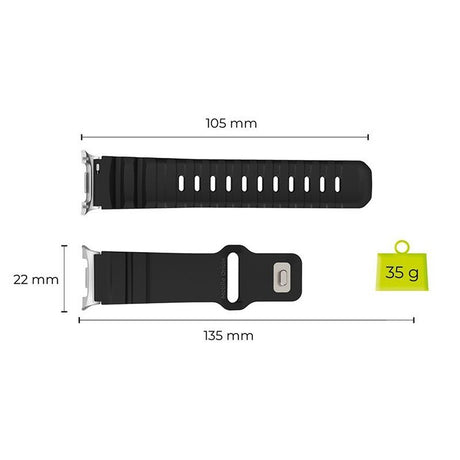 Mobile Origin Samsung Galaxy Watch 8/9 40/44mm/Classic 46mm Armband Easy Strap Svart
