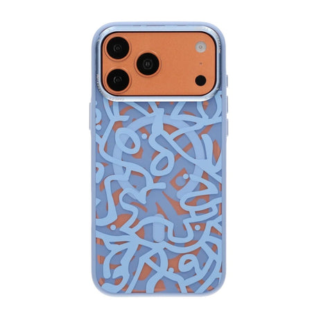 iPhone 17 Pro Cover Graffiti MagSafe Lyseblå