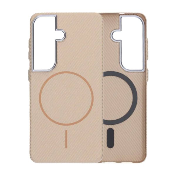 Samsung Galaxy S26 Plus Cover Kulfibermønster MagSafe Guld