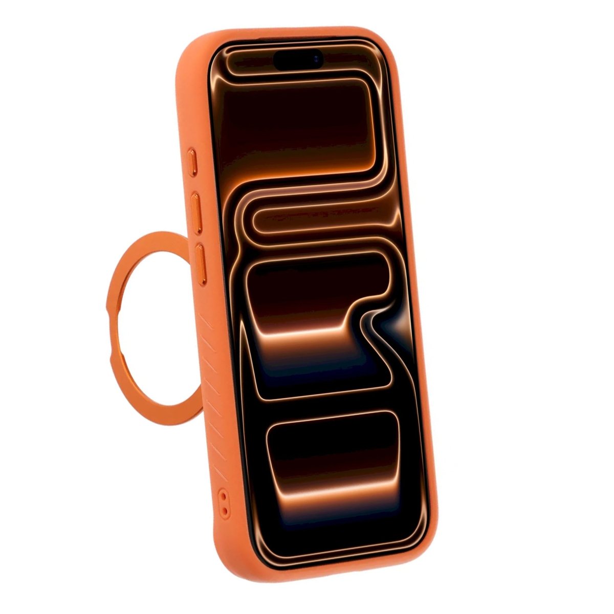 iPhone 17 Pro Max/iPhone 18 Pro Max Cover MagSafe-stativ Strass Orange
