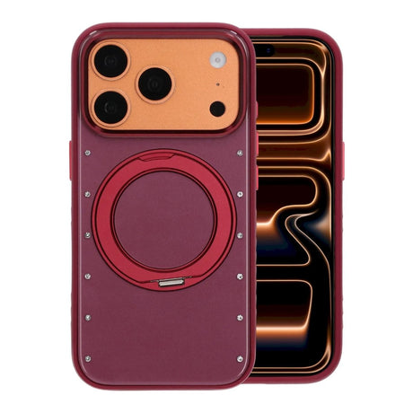 iPhone 17 Pro Max/iPhone 18 Pro Max Cover MagSafe-stativ Strass Rød