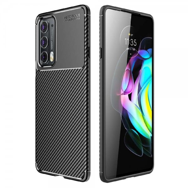 Motorola Edge 20 Cover Kulfibertekstur Sort