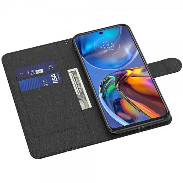 Motorola Moto e22i Cover Motiv Blå Marmor