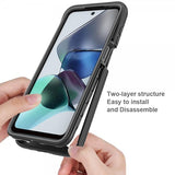 Motorola Moto G23 Cover med Indbygget skærmbeskyttelse Lilla
