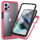 Motorola Moto G23 Cover med Indbygget Skærmbeskytter Rosa