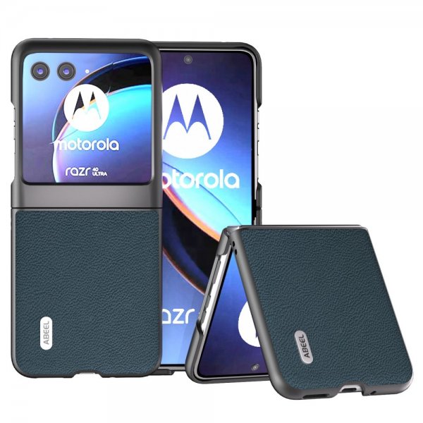 ABEEL Motorola Razr 40 Ultra Cover Ægte Læder Grøn