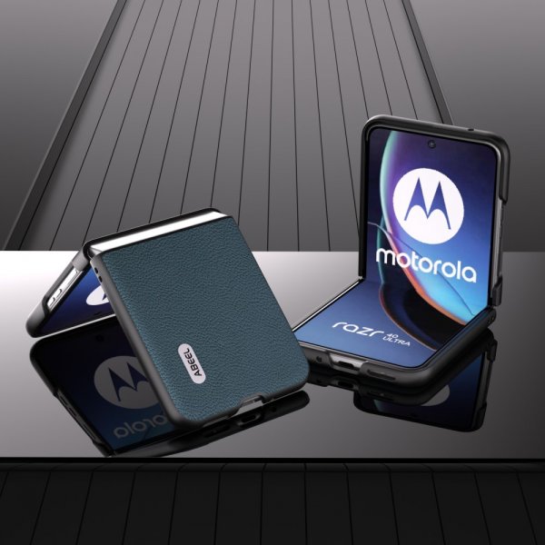 ABEEL Motorola Razr 40 Ultra Cover Ægte Læder Grøn