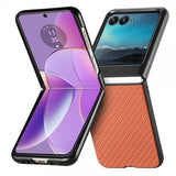 Motorola Razr 40 Ultra Cover Kulfibertekstur Brun