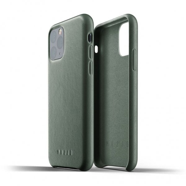 Mujjo iPhone 11 Pro Cover i fuldnarvet læder Slate Green