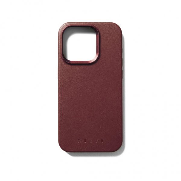 Mujjo iPhone 15 Pro Cover Full Leather Case MagSafe Burgundy