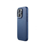 Mujjo iPhone 15 Pro Cover Full Leather Case MagSafe Monaco Blue