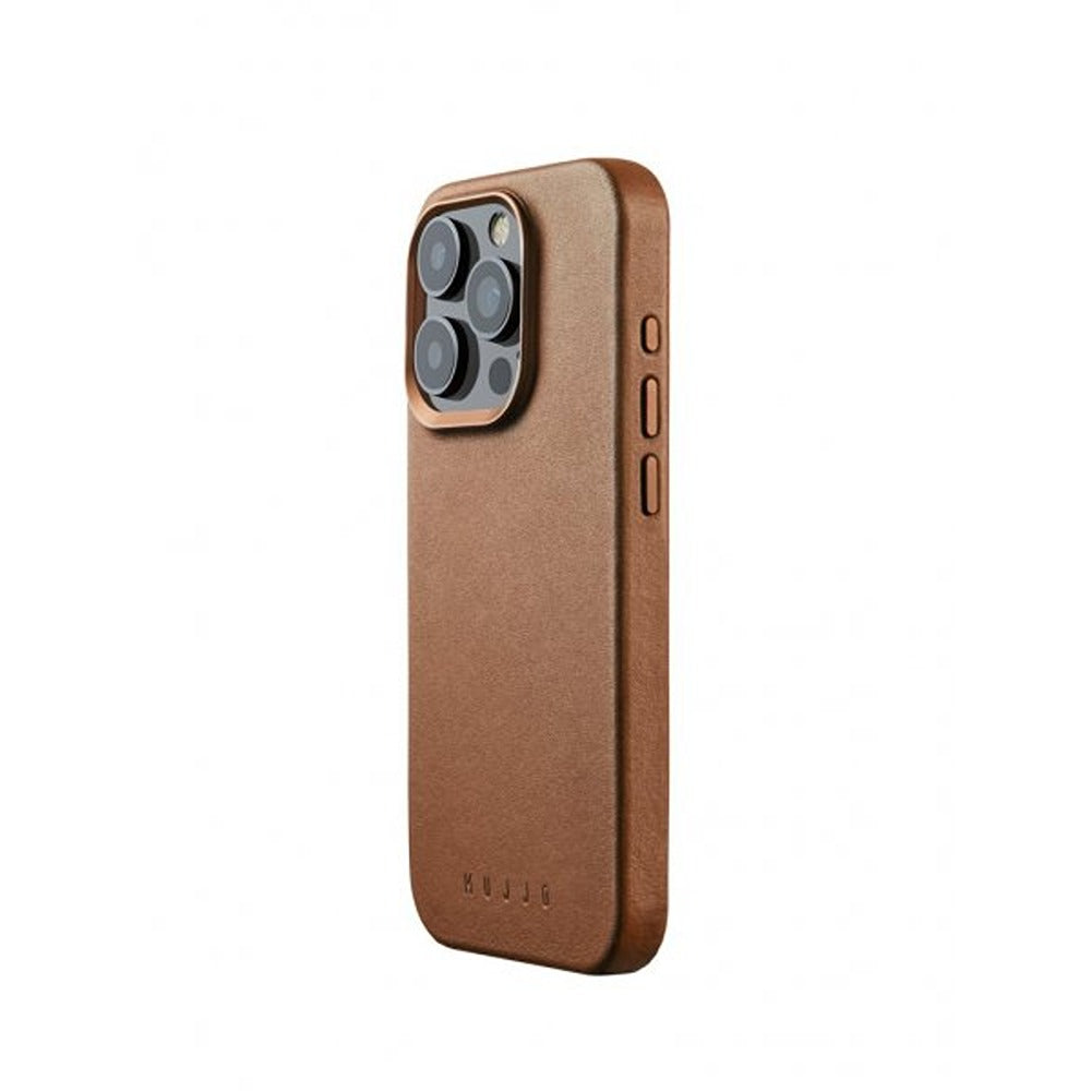 Mujjo iPhone 15 Pro Cover Fuld Læder MagSafe Dark Tan