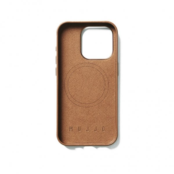 Mujjo iPhone 15 Pro Cover Fuld Læder MagSafe Dark Tan