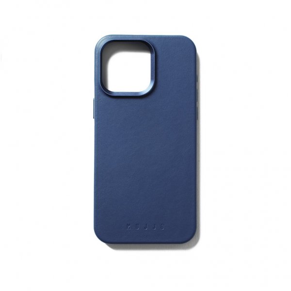 Mujjo iPhone 15 Pro Max Cover i fuldnarvet læder med MagSafe Monaco Blue