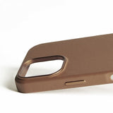 Mujjo iPhone 16 Skal Full Leather Case Dark Tan